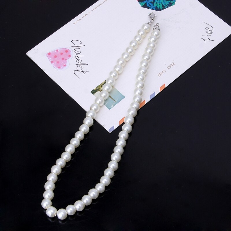 Collares de perlas de agua dulce para mujer, joyería de cristal blanco marfil