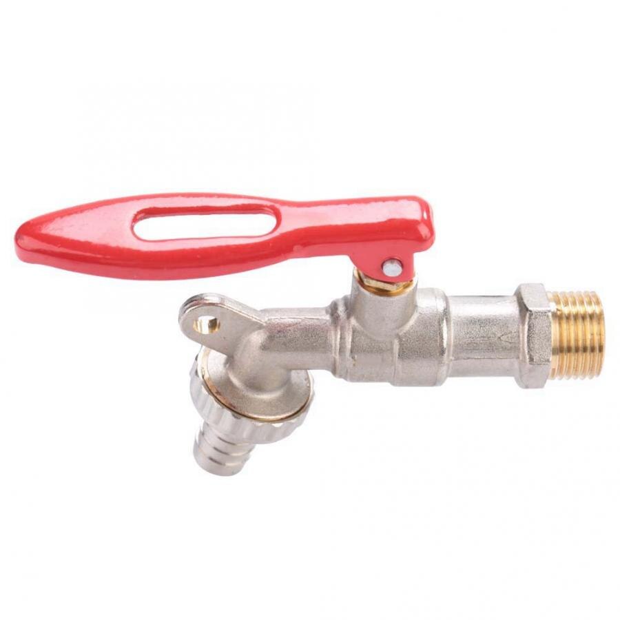 Ball Valve Brass 1/2" Thread Water Tap Lockable Faucet Home Outdoor Garden Tool Valve