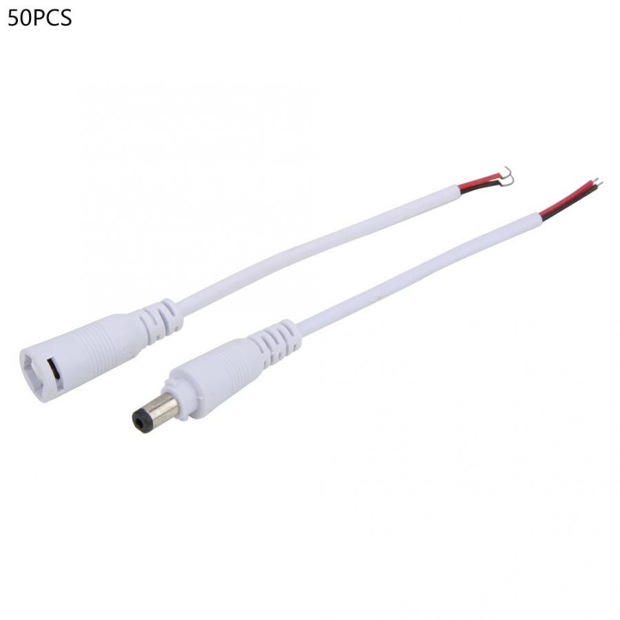 Power Plug Connector Extension Cable 50 Pairs Power Plug Connector with Lock Male Female Cable Electrical Supplies 5.5mmx2.1mm