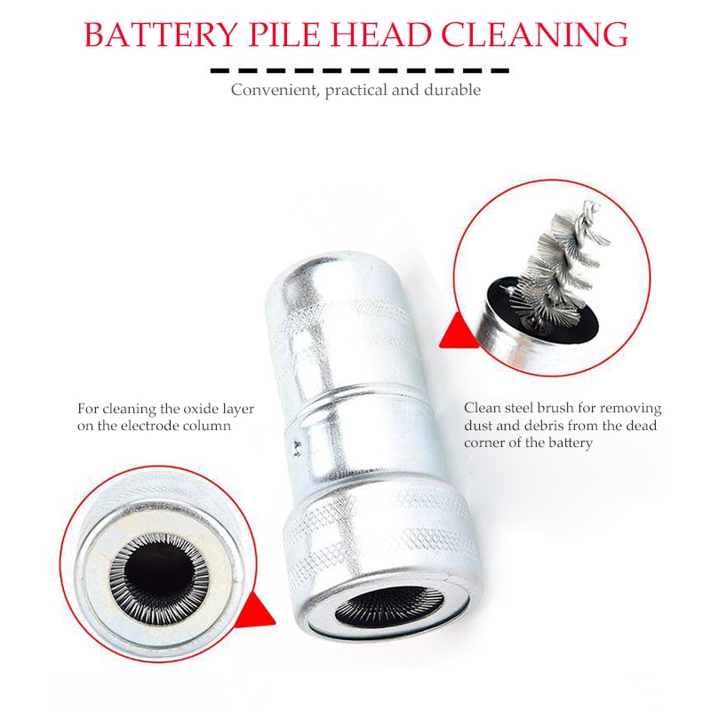 Universal Car Battery Brush Post Terminal Cleaner Kit Wire Battery Brush Dirt Corrosion Brush Hand Clean Tool