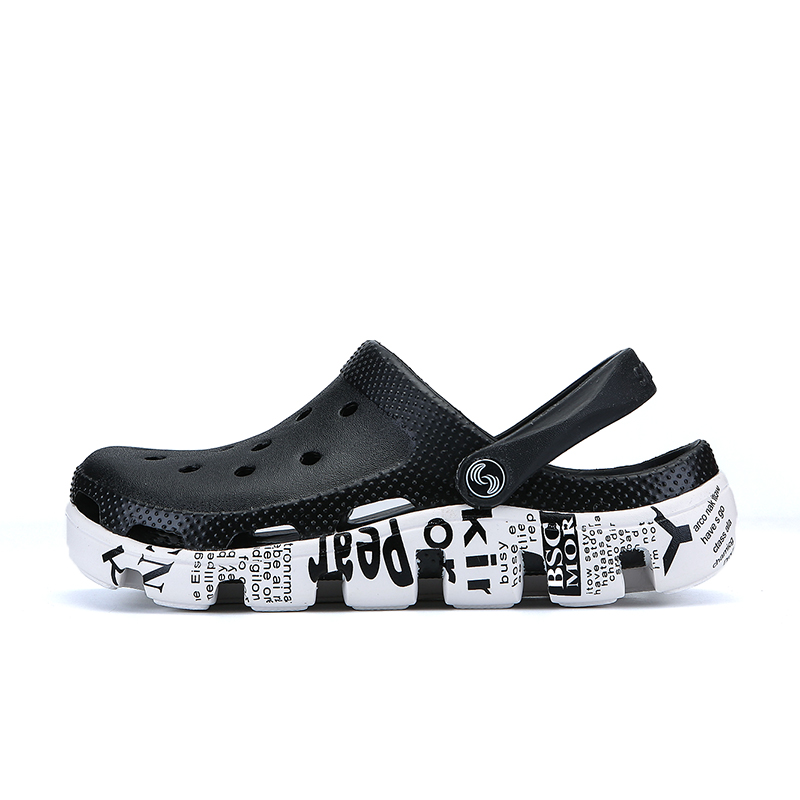 Herrskor sandaler platåtofflor herrskor sandalier sommar strandskor sandaletofflor sandalet hombre sandali: Svart / 42