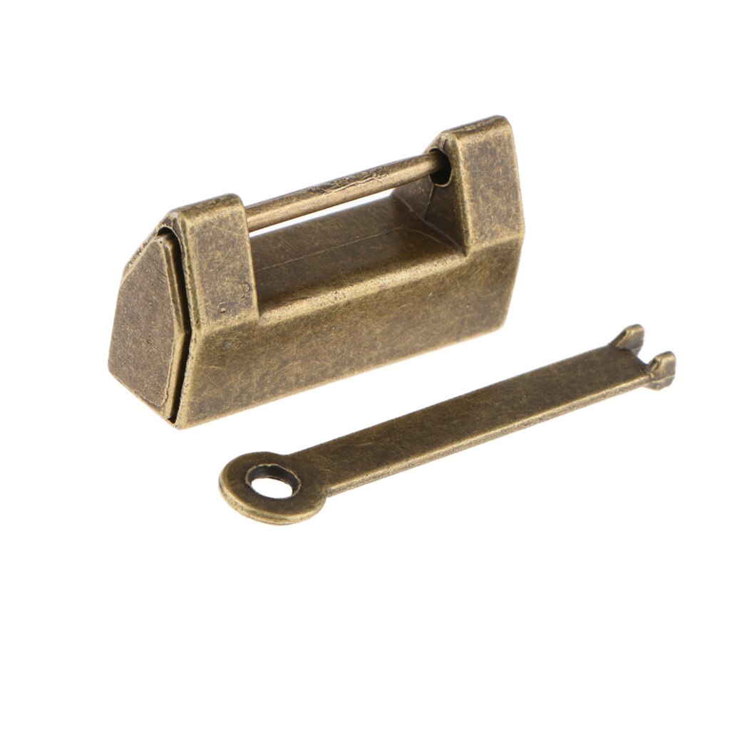 Antique Jewelry Box Chest Cabinet Padlock Traditional Chinese Lock with Key