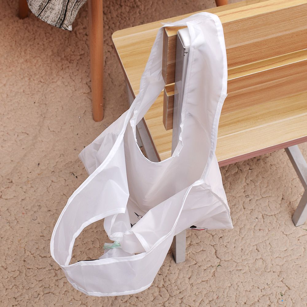 Witte koe waterdichte opvouwbare boodschappentas eco opvouwbare herbruikbare handtas 1 pc