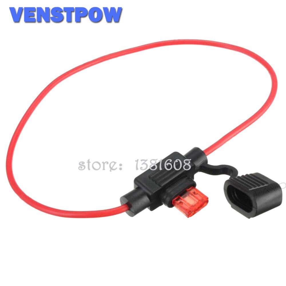 1PC Small Size Auto Fuseholder Waterproof In-Line Car Inline Blade Type Car Safety Fuse Holder with Cover,10A MINI Fuse Optional