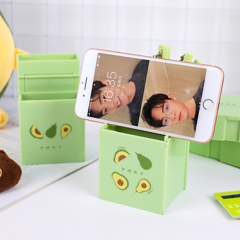 1Pc Grote Capaciteit Pennenbakje Penhouder Schoolbenodigdheden Briefpapier Doos Met Rekenmachine En Spiegel 4 In 1 Multi-functie