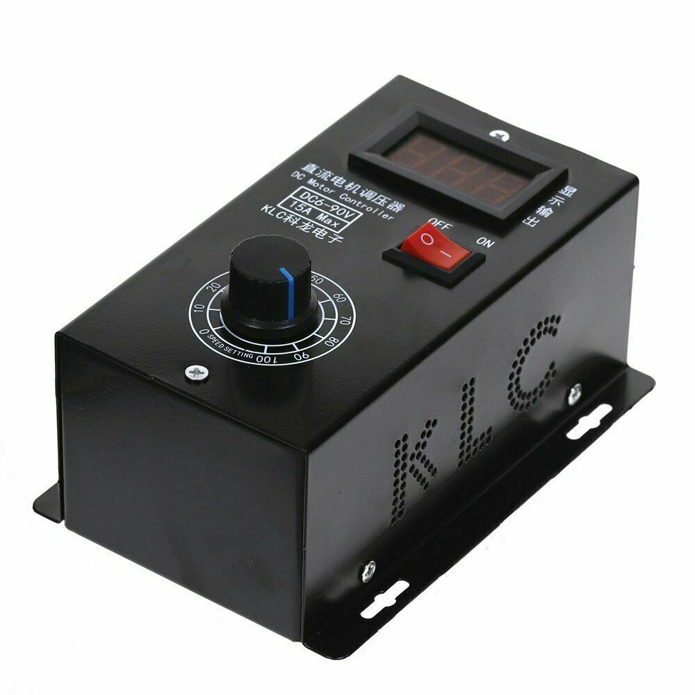 Dc 6-90v pwm dc motor hastighedsregulator regulator plc 15a regulator volt display
