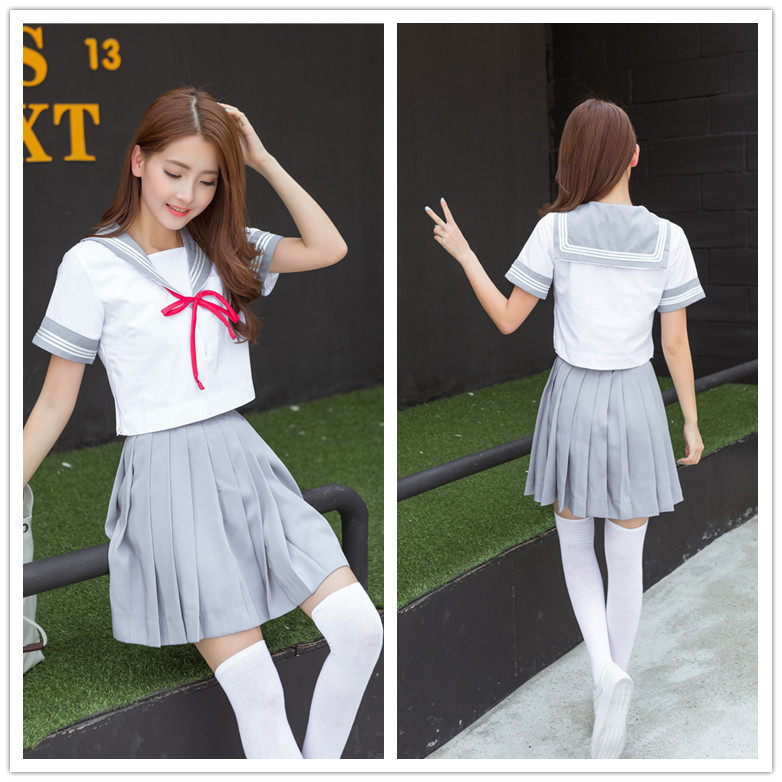 Japanese School Uniform Japan Short Sleeve School Clothes Teenager Sailor Suit Navy Sailor College Uniforms D-0210