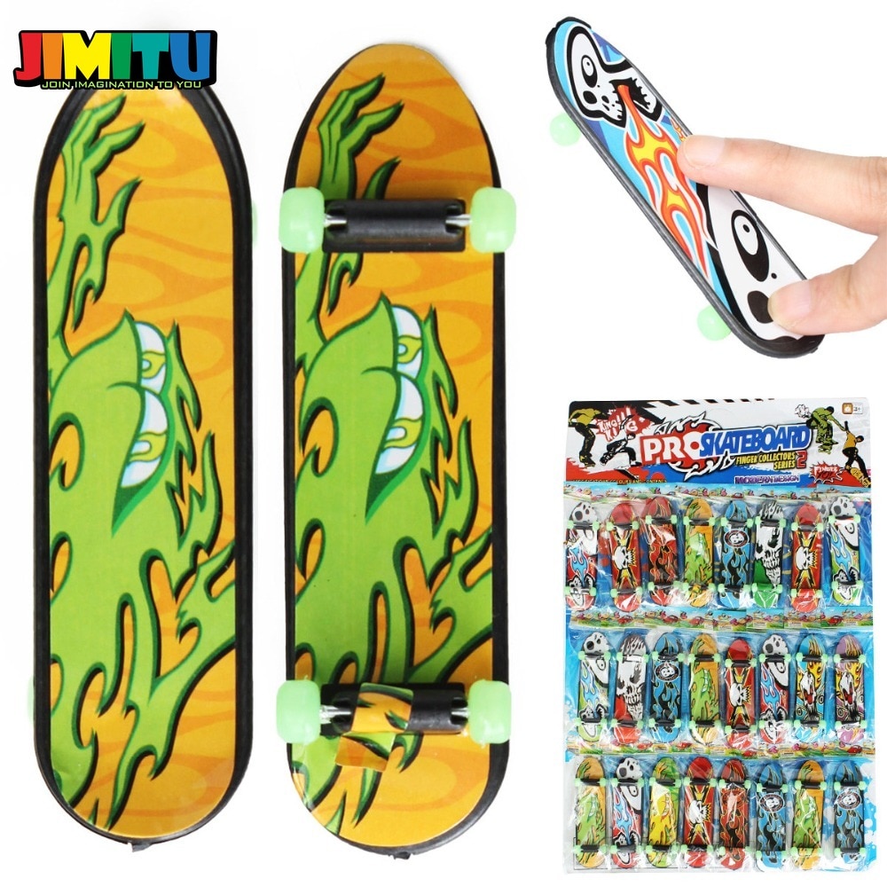 JIMITU 24PCS Mini Vinger Toets Speelgoed Vinger Scooter Skateboarden Klassieke Chic Spel Voor Kinderen Kinderen Speelgoed