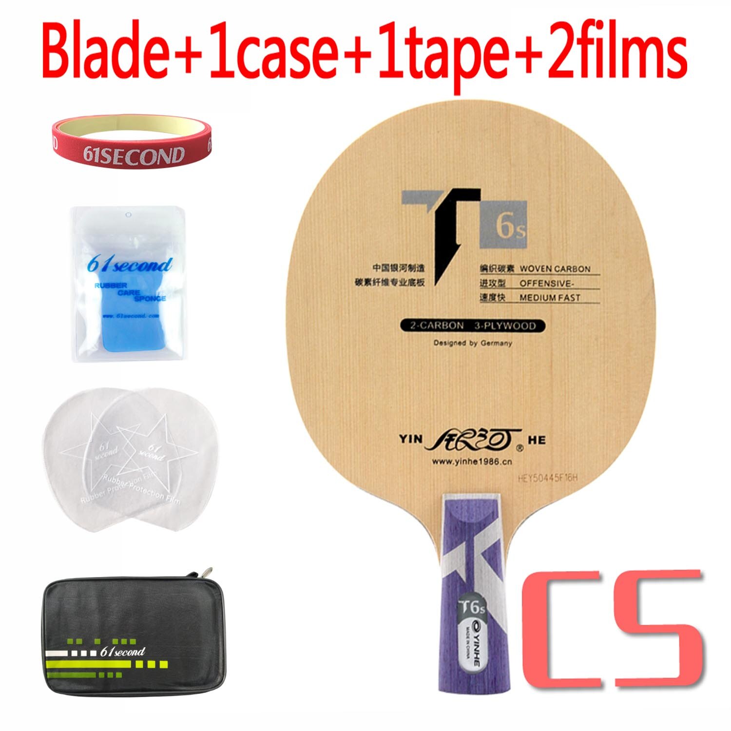 Yinhe T-6s T6 T6s cypress carbon Table Tennis Blade for Racket for 40+ material ball: CS with FM case