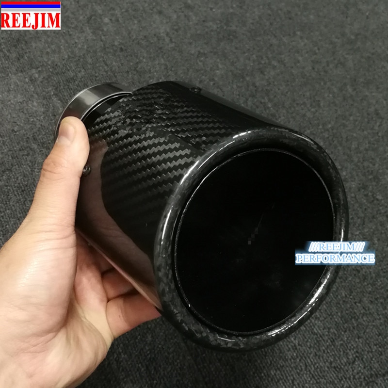 Oval Slanted exhaust tip Carbon Fiber Exhaust tip punta de escape ponta de escape car styling