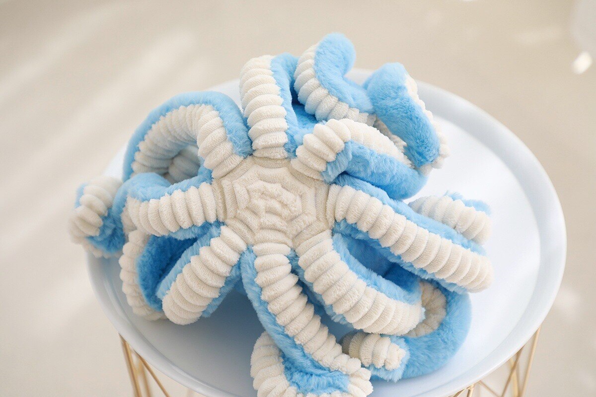 Linda muñeca de peluche de pulpo para bebé, juguetes suaves de relleno de animales, felpa azul, 18cm/40cm/gran para niños niñas