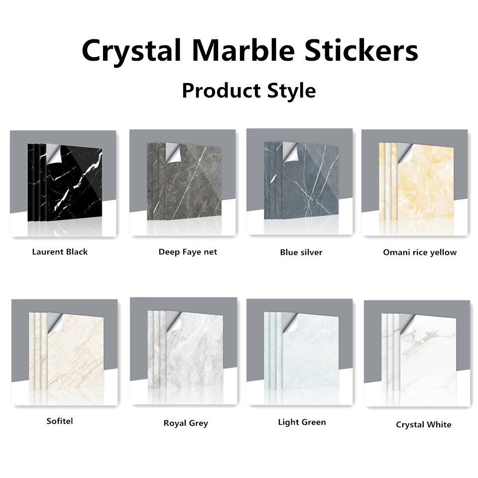 4 stk/sett grå marmor fliser klistremerker for kjøkken backsplash bad vegg gulv dekor tapet skrell &amp; stick vinyl dekorativ film