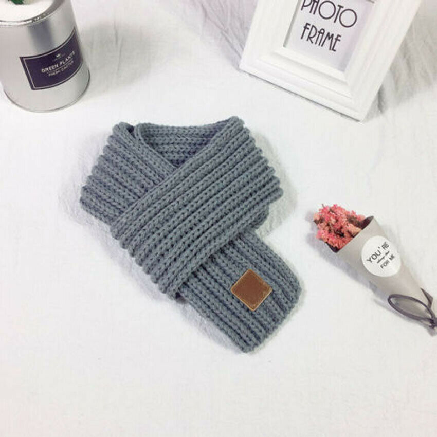 Baby Stuff Accessories Lovely Boys Girls Baby Kid Knitted Scarf Autumn Winter Warm Solid Scarf Xmas: Gray