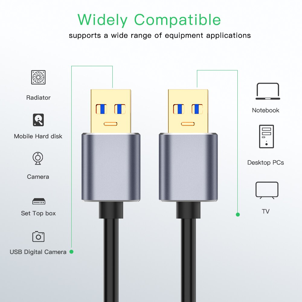 Super Speed USB 3.0 Cable Type A male to USB A male USB3.0 Extension Cable for Radiator Hard Disk Webcom camera USB Extender