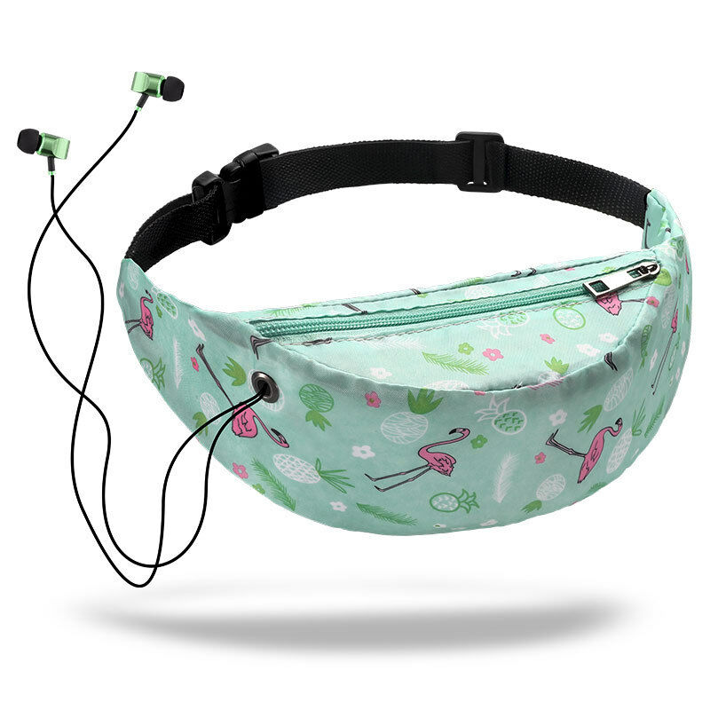 flamingo cartoon print fanny pack wasserdichte sport lauf taille tasche tragbare outdoor pochete brust tasche: Grün