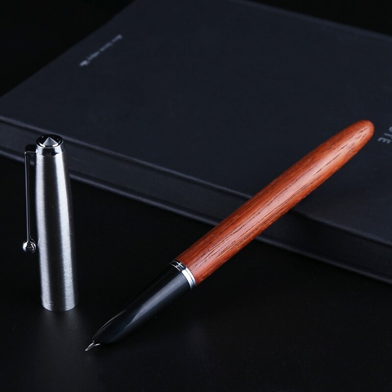 Vintage Style Fountain Pen Pear Wood Barrel Fountain Pen 0.38mm Nib Business Office Stationery