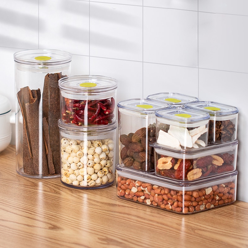 Luchtdicht Voedsel Opslag Containers Plastic Pantry Potten Boite Hermetique Alimentaire Transparant Bus Keuken Organizer