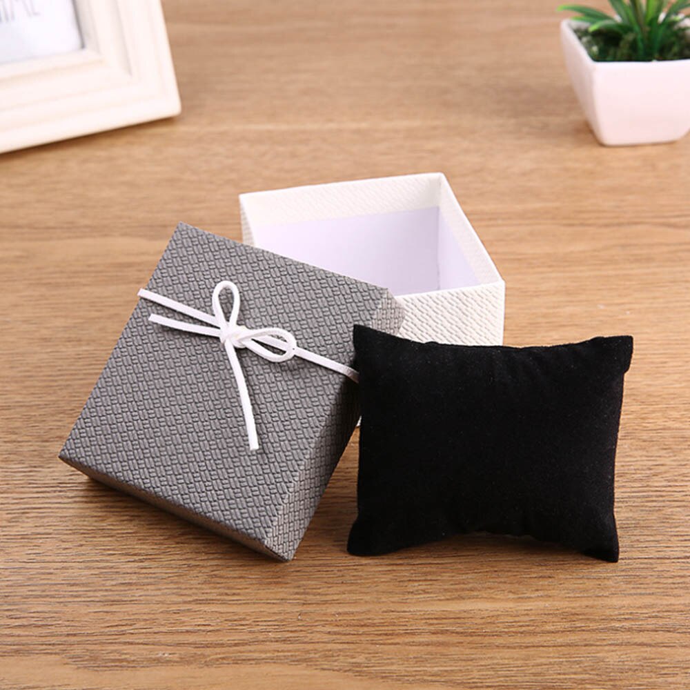 Square Watch Box Wrist Watch Display Collection Storage Bracelet Jewelry Watch Organizer Box Case Holder with Pillow Cushion