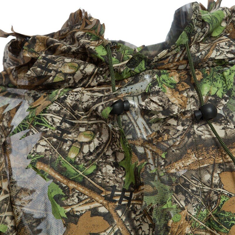 Camo 3D Leaf cloak Yowie Ghillie Breathable Open Poncho Type Camouflage Birdwatching Poncho Suit