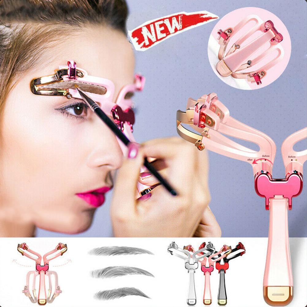 3 in 1 Adjustable Eyebrow Shaper Makeup Eyebrow Shapes Stencil DIY Eyebrow Template Eyebrows Card Brow Makeup Model Makeup Tool