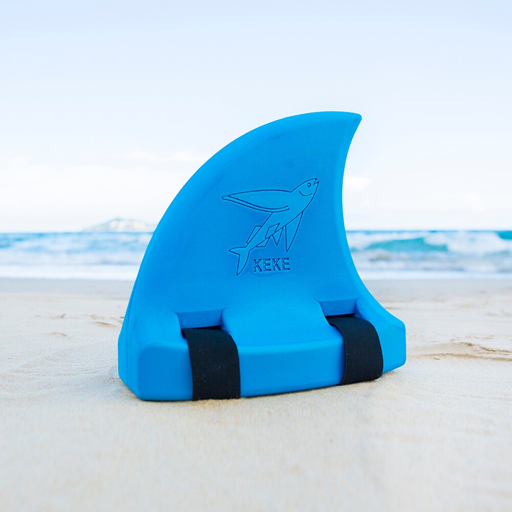 Shark Shape Kid Swim Fin Kid's toy swim artifact shark fins inflatable children swimming pool Life buoy floats swimming rings: Blue