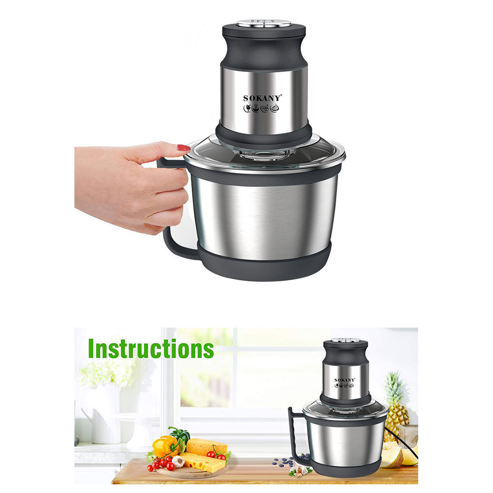 3l elektriske kødhakkere i rustfrit stål, foodprocessorer, hakker, 800w kødhakkere, mixer, blender, maskine til køkken, 220v 다지기 분쇄기