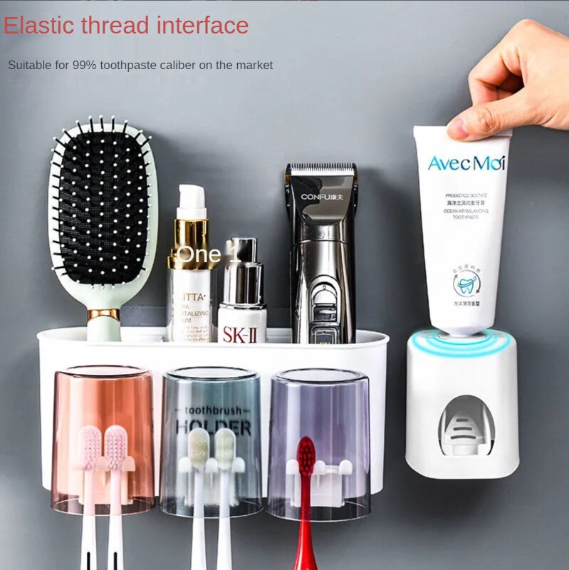 Tannbørsteholder veggsett tannbørstekopp munnskyllekopp tannkrempressetannkopp husholdningsvaskbordhylle