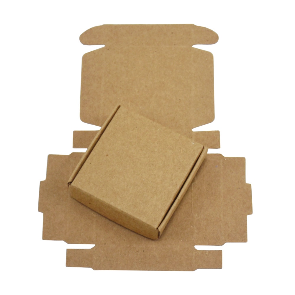 6.5x6x2cm Small brown kraft paper box, Vintage cardboard handmade soap box craft paper packaging jewelry box 50Pcs