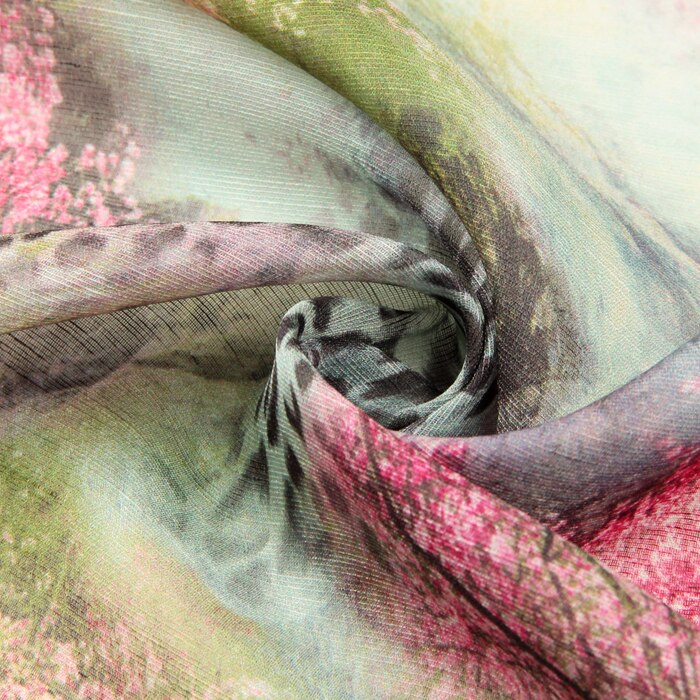 140cm wide13.5mm 30% silk 70% linen leopard print summer fabric a little transparent and hard fabric D029