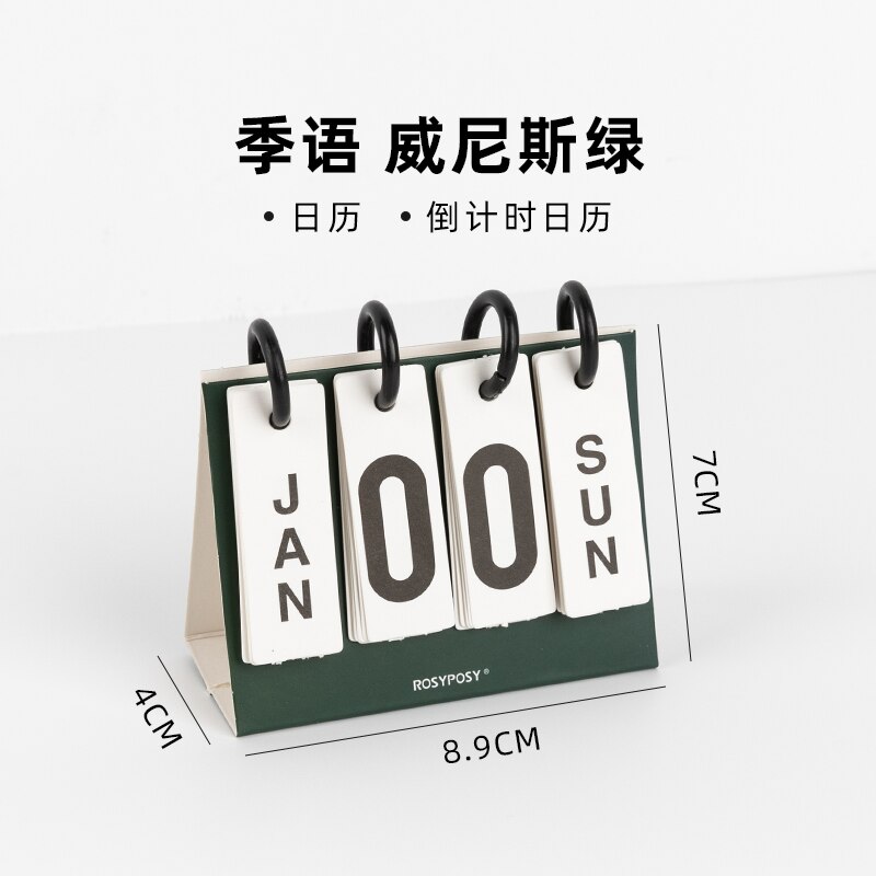 calendar Mini flip perpetual calendar Desk calendar school study Stationery to do list Commemorate Countdown day: C