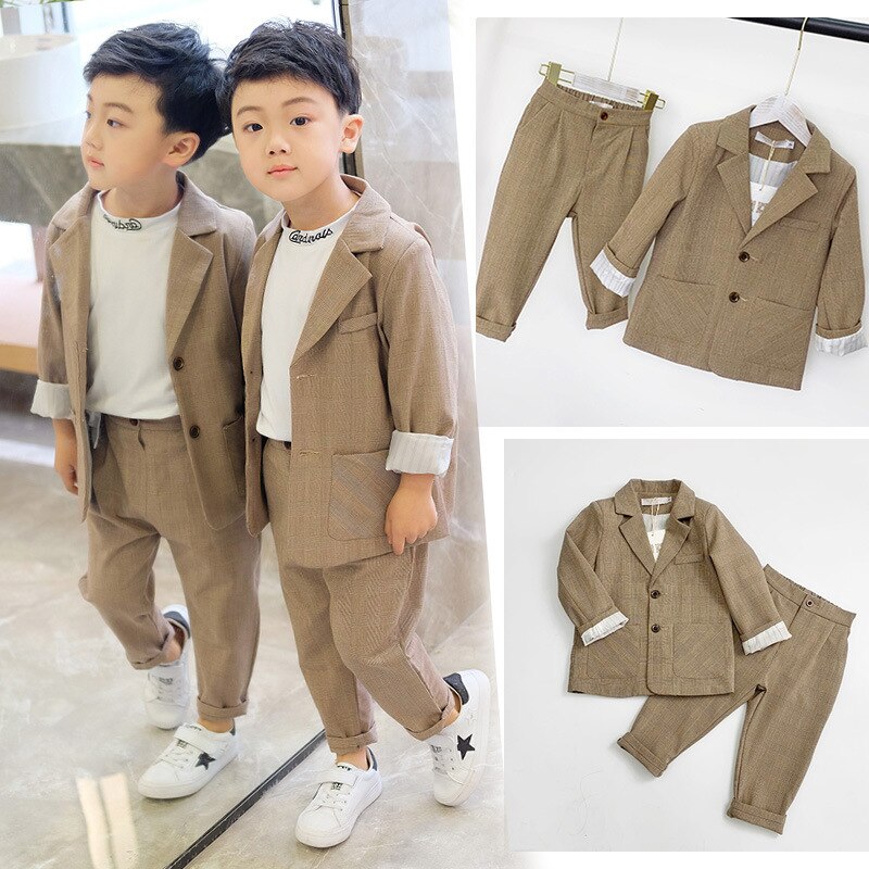 Girls Boys Suits for Wedding Kids Blazer School Suit Boys Costume Toddler Suits Set Formal Girl Suit Children Clothes 2PCS ZH142