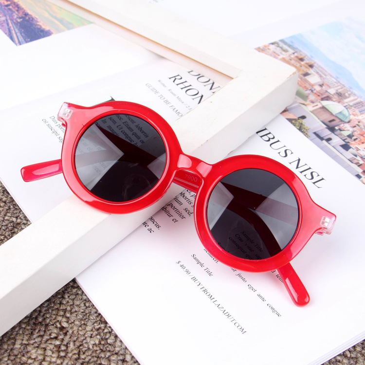 Zomer Mode Retro Ronde Kids Zonnebril Anti Uv Beschermende Zuigeling Silicone Veiligheid Bril Voor Kinderen Meisjes Jongens Brillen: Chocolade