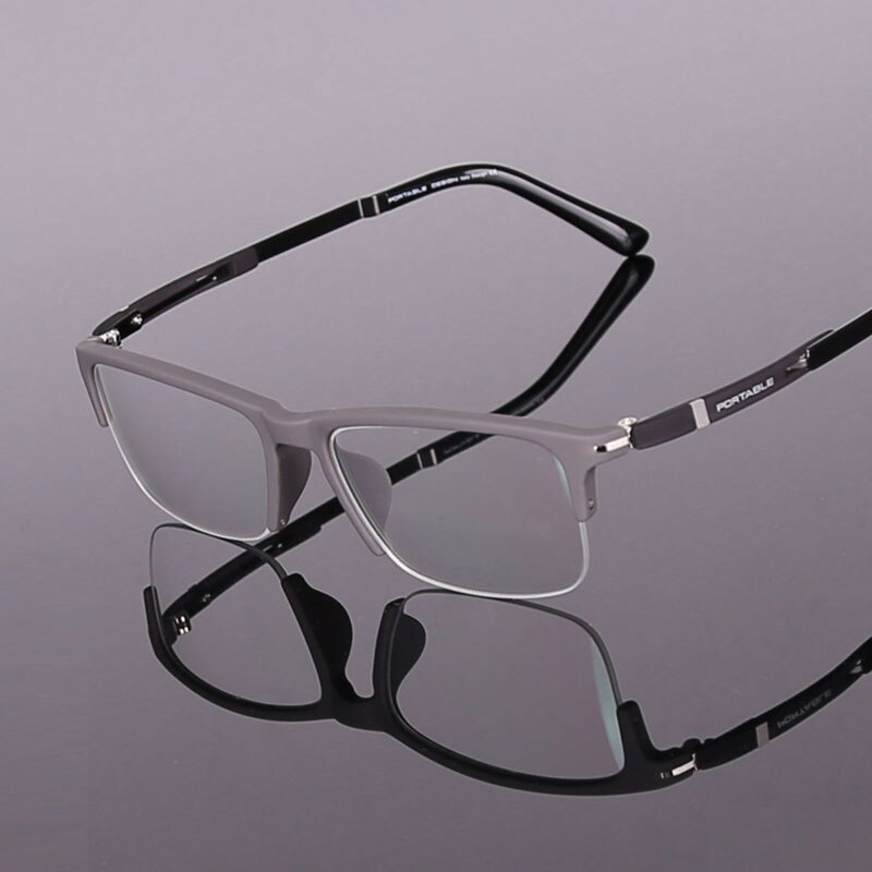 Toptical Commerciële TR90 Bijziendheid Half Bril Mannen Ultralichte Bril Business Brillen Pectacle Frame Brillen Mannen Computer: GRIJS
