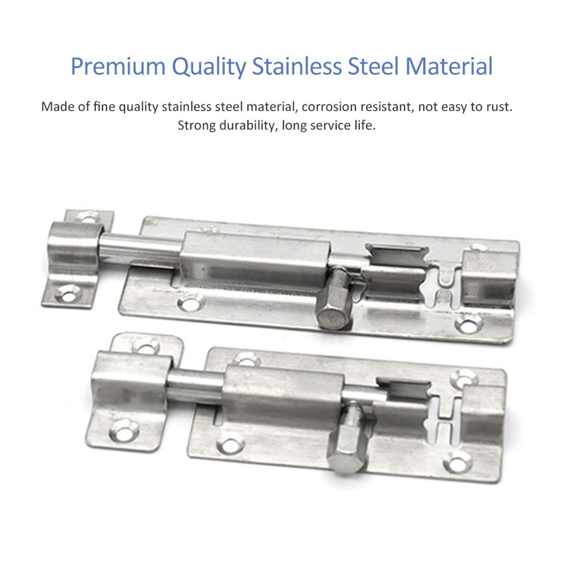 1.5/2/3/4/6/8/10/12 Inch Lange Zilveren Rvs Woondecoratie deur Venster Vergrendeling Sliding Lock Barrel Bolt Klink