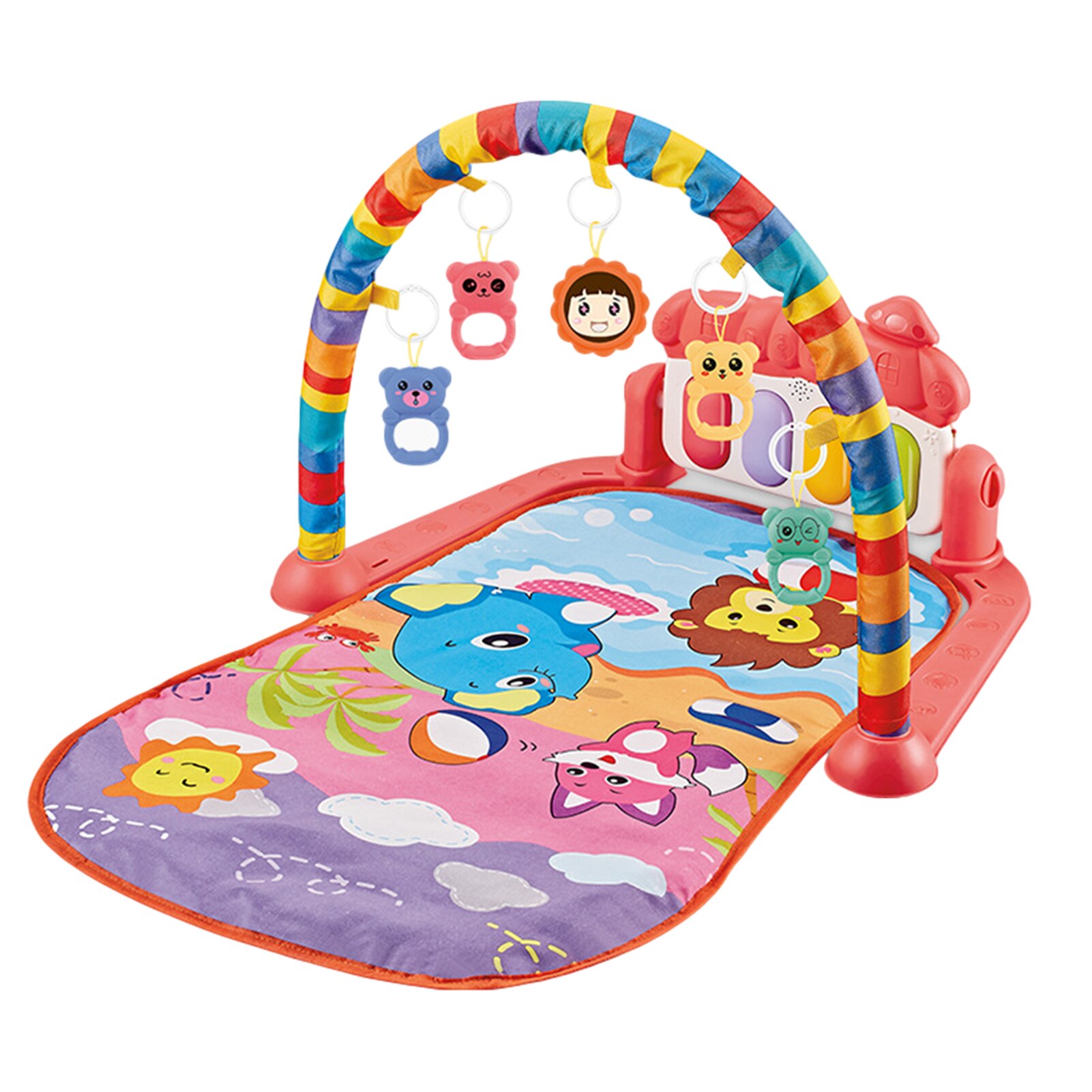 Musical Baby Speelkleed Interessante Spelen Piano Activiteit Gym Met Opknoping Speelgoed Voor Kinderen 0-3 Jaar: Red