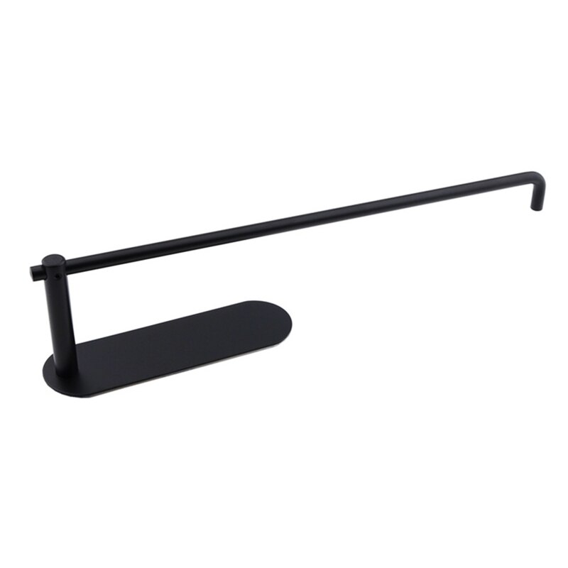 Bezdotykowy papier kuchenny uchwyt na ręczniki stal nierdzewna papier kuchenny stojak świeża folia regał magazynowy półka robić wieszania na ścianie Dom supplie: czarny