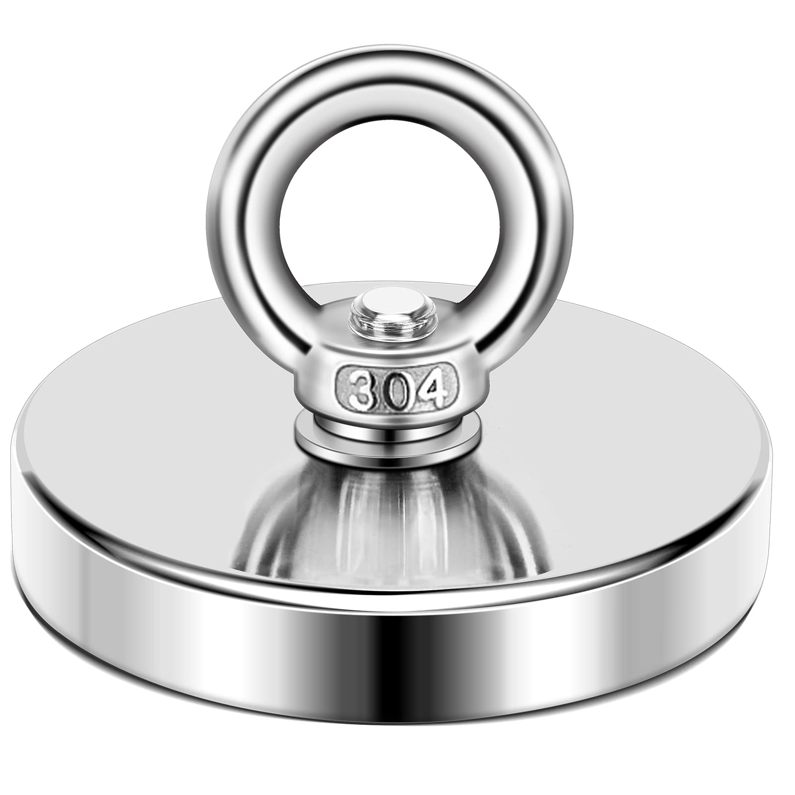 Super Strong Neodymium Fishing Magnets, POT Magnet with Countersunk Hole Eyebolt for Retrieving in River and Magnetic Fishing