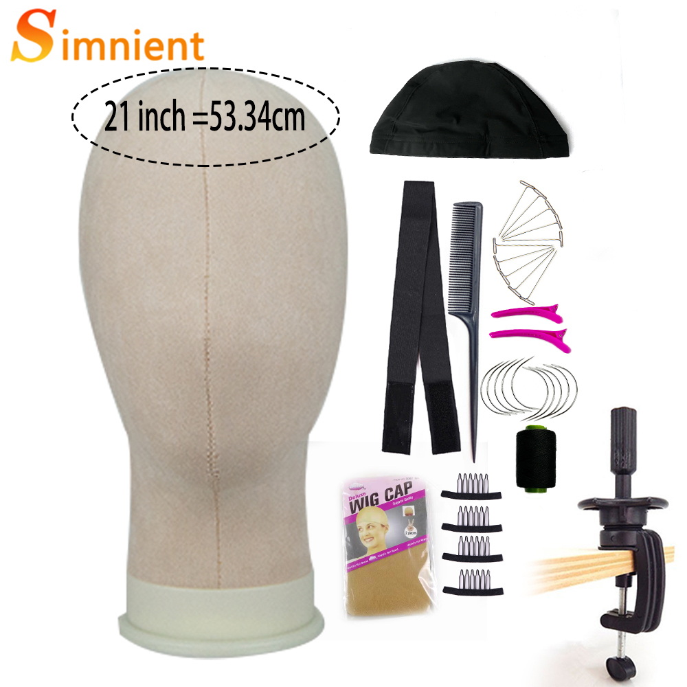 Mannequin Head Wig Stand Canvas Block Head With Adjustable Mannequin Head Tripod For Wigs Making Display Wth Wig Caps T Pins: Yellow