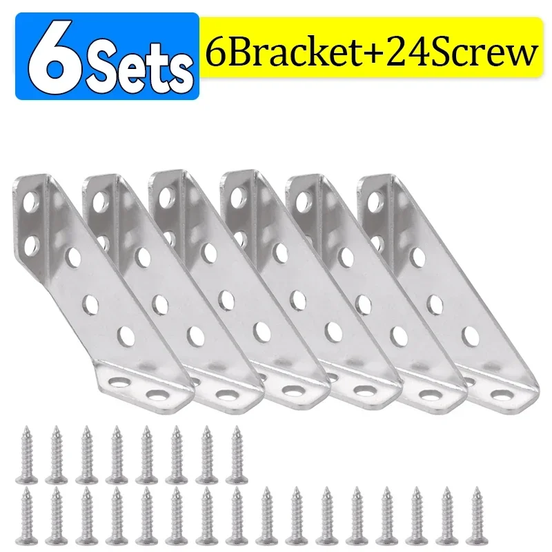 Juego de 10/1 soportes de esquina, conector de estante angular para muebles de acero inoxidable, soporte de gabinete, marco de fijación, soporte de esquina con tornillo: Naranja
