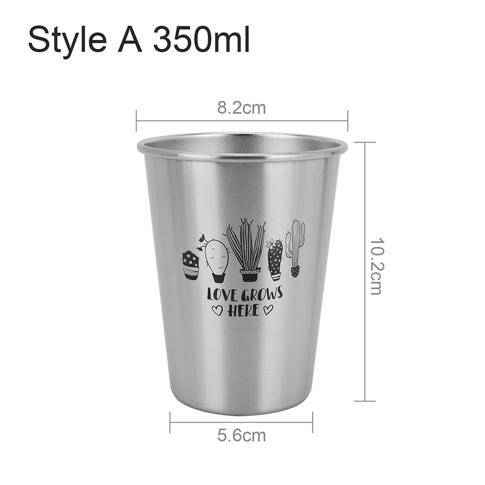 350/500ML Beer Cup Nordic Ins Metal Cactus Series Lovers Cup Durable Wine Cups Household Office Use Gargle Cups: Style A 350ML