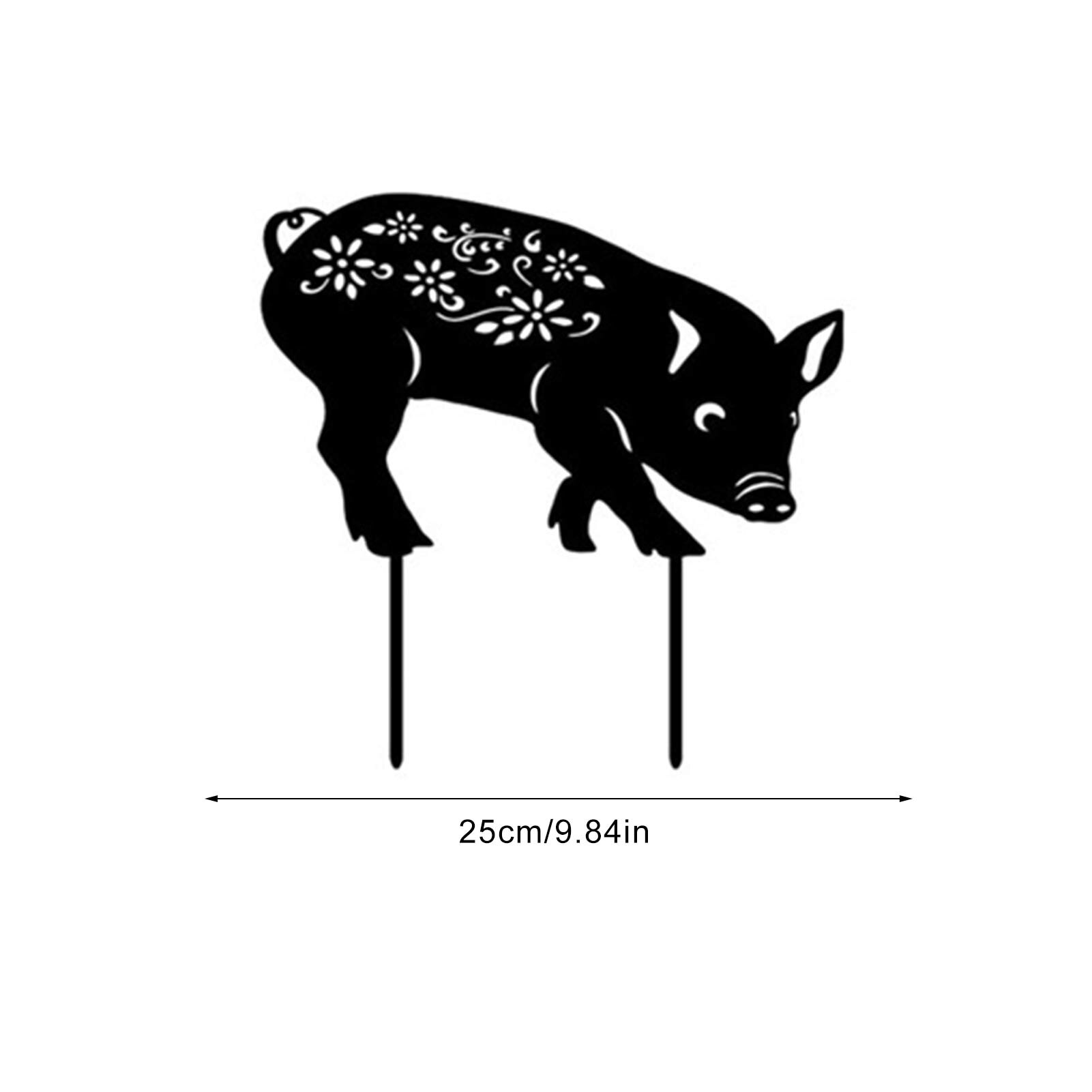Pig Piglet Yard Art Stakes Animal Silhouette Garden Decoration Pig Piglet Yard Art Stakes Animal Silhouette Garden Decoration: 2