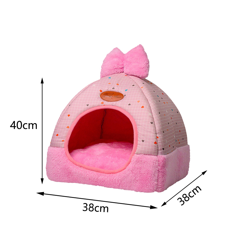 1 Pc Kleine Hond Huis Tent Kennel Alle Seizoenen Bed Honden Vuilwerend Soft Bed Met Boog Wasbare kussen