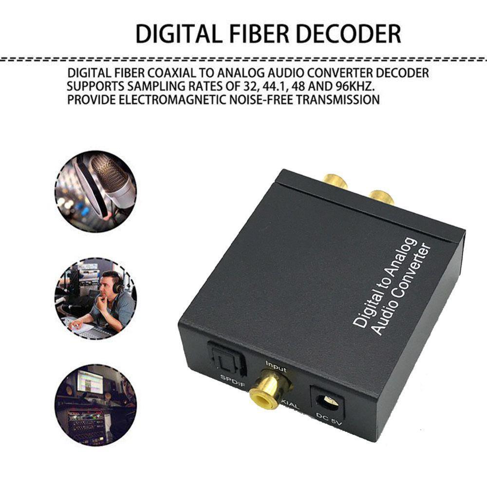 Optical Digital Stereo Audio SPDIF Toslink Coaxial To Analog 2*RCA DAC Converter Amplifier Decoder Adapte Jack Signal W4Z6