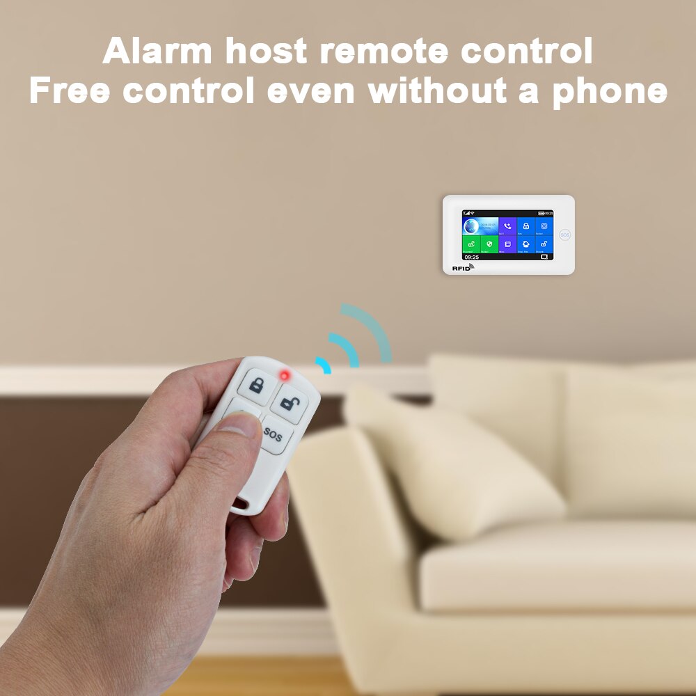 Awaywar Wireless Remote Control High-Performance Portable 4 Buttons Keychain For WIFI GSM Home Security Alarm System 433MHz