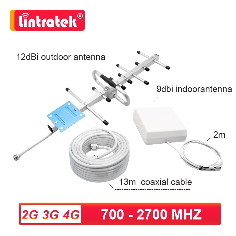 Antenna 2G 3G 4G External Yagi 12dbi + Internal Panel 9dbi +13m cable for Cellular Amplifier Booster Repeater GSM UMTS LTE DCS H