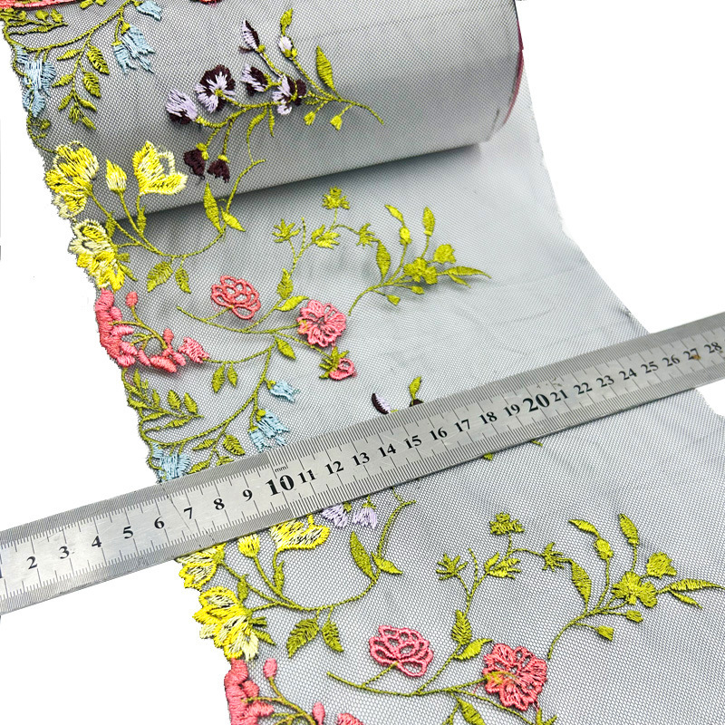 1 jard tiulu haftowane koronkowe wykończenia DIY biustonosz sukienka szycie tkanin wysokiej jakości tiulowa siatka wykończenia tkaniny robić rzemiosła akcesoria bieliźniane: Antyczne cynku