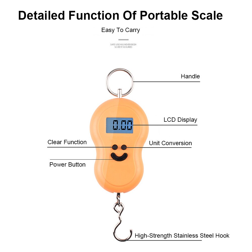 Scale Digital Scales Electronic Fishing Weight Pocket Luggage Travel Hanging Scale For Kitchen Steelyard Hook Scale LCD Portable