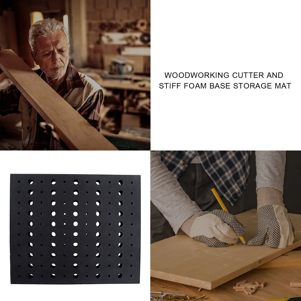 Save Space Multifunctional Garage Hard Foam Router Bit Tray Tools Storage Durable Milling Cutters Divider Workshop 110 Holes