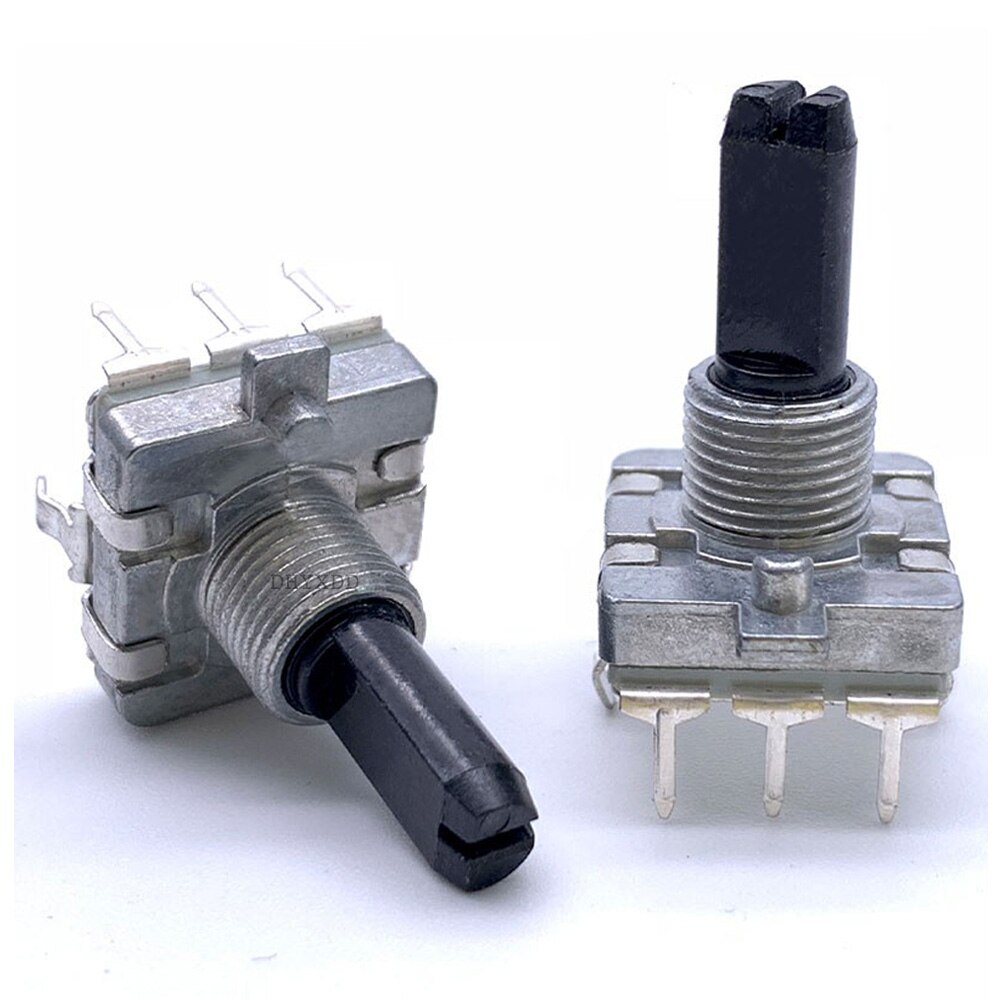 1pcs EC16 Type Rotary Encoder 24 Positioning Number 24 Pulse Number Sawtooth Shaft 20MM Digital Rotary Potentiometer 3 Feet