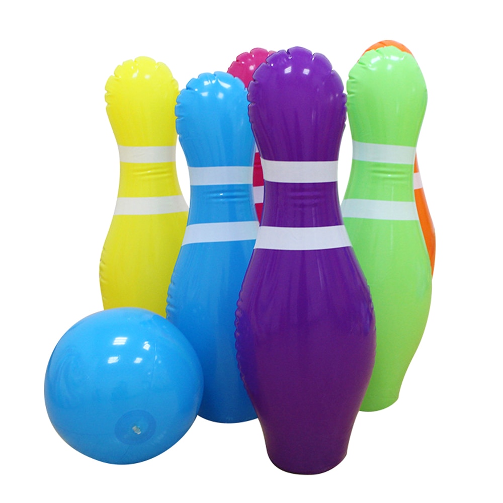 Inflatable Bowling Set Inflatable Bowling Game Kids Bowling Set Parent-child Game with 10 Inches Ball & 6 Pins 25 Inches Tall